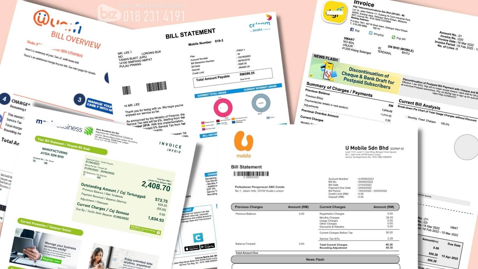 Malaysia Mobile telco bill