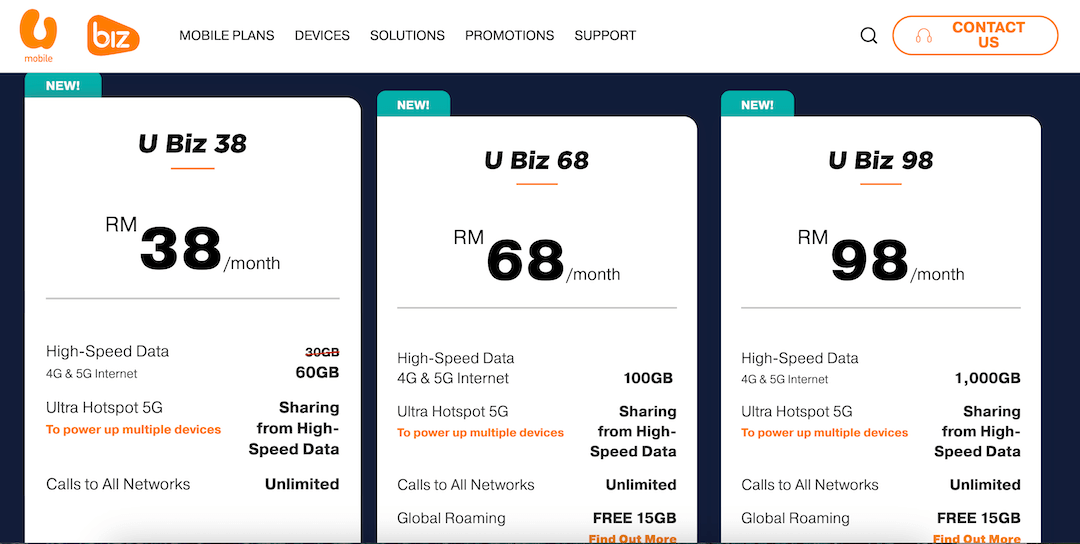 UMobile Business Postpaid Plan